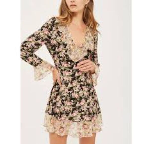 TopShop Floral Lightweight Dress size 4 - Picture 1 of 6